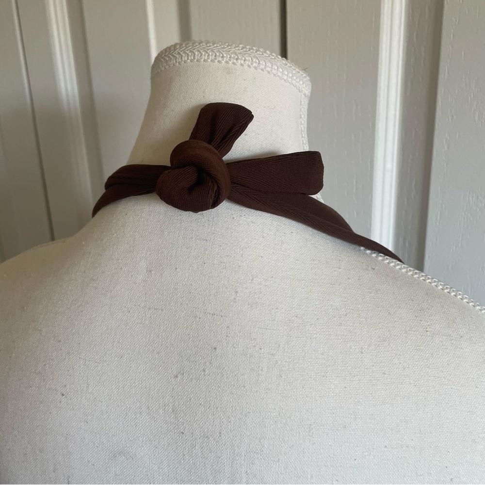 VTG Softwear by Mark Singer Halter Dress Womens M Brown Liquid Knit Chamonix USA - Picture 7 of 14